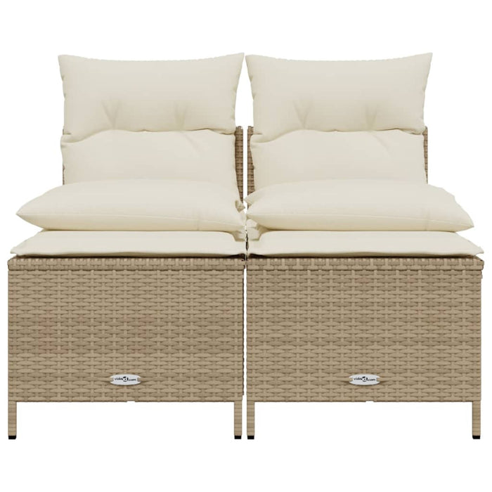 Set Divano da Giardino 4 pz con Cuscini-Sofa da Giardino-Divanetto da esterno Beige in Polyrattan 937690