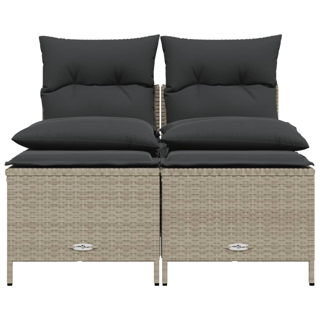 Set Divano da Giardino 4 pz con Cuscini-Sofa da Giardino-Divanetto da esterno Grigio Chiaro Polyrattan 627937