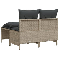 Set Divano da Giardino 4 pz con Cuscini-Sofa da Giardino-Divanetto da esterno Grigio Chiaro Polyrattan 627937