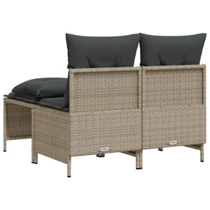 Set Divano da Giardino 4 pz con Cuscini-Sofa da Giardino-Divanetto da esterno Grigio Chiaro Polyrattan 627937