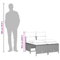 Set Divano da Giardino 4 pz con Cuscini-Sofa da Giardino-Divanetto da esterno Grigio Chiaro Polyrattan 627937