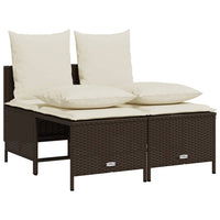 Set Divano da Giardino 4 pz con Cuscini-Sofa da Giardino-Divanetto da esterno Marrone in Polyrattan 883818