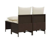 Set Divano da Giardino 4 pz con Cuscini-Sofa da Giardino-Divanetto da esterno Marrone in Polyrattan 883818