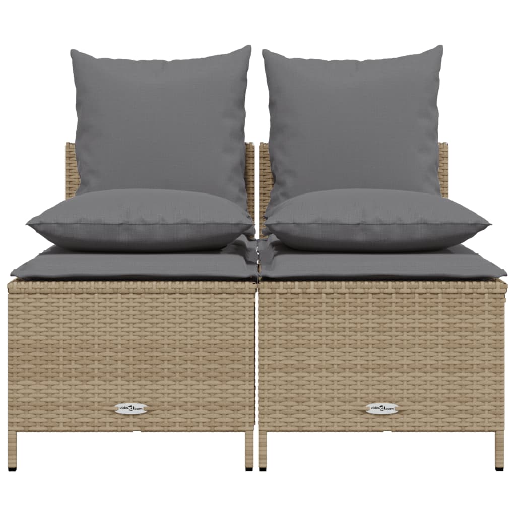 Set Divano da Giardino 4 pz con Cuscini Beige in Polyrattan 368383
