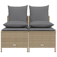 Set Divano da Giardino 4 pz con Cuscini-Sofa da Giardino-Divanetto da esterno Beige in Polyrattan 187431