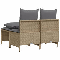Set Divano da Giardino 4 pz con Cuscini-Sofa da Giardino-Divanetto da esterno Beige in Polyrattan 187431