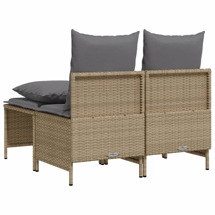 Set Divano da Giardino 4 pz con Cuscini-Sofa da Giardino-Divanetto da esterno Beige in Polyrattan 187431