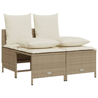 vidaXL Set Divano da Giardino 4 pz con Cuscini Beige in Polyrattan