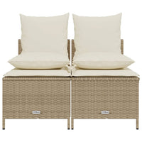 vidaXL Set Divano da Giardino 4 pz con Cuscini Beige in Polyrattan