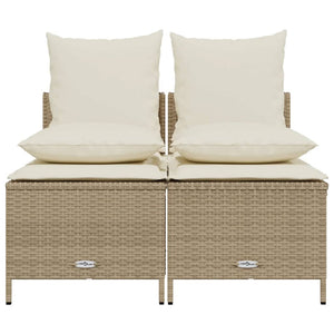 vidaXL Set Divano da Giardino 4 pz con Cuscini Beige in Polyrattan