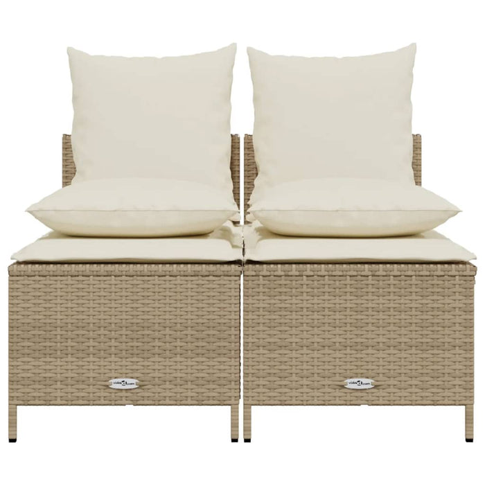 vidaXL Set Divano da Giardino 4 pz con Cuscini Beige in Polyrattan