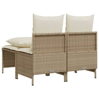 vidaXL Set Divano da Giardino 4 pz con Cuscini Beige in Polyrattan