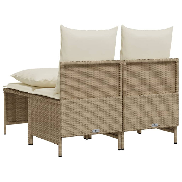 vidaXL Set Divano da Giardino 4 pz con Cuscini Beige in Polyrattan