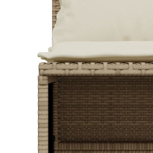 vidaXL Set Divano da Giardino 4 pz con Cuscini Beige in Polyrattan