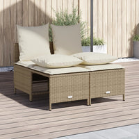 vidaXL Set Divano da Giardino 4 pz con Cuscini Beige in Polyrattan