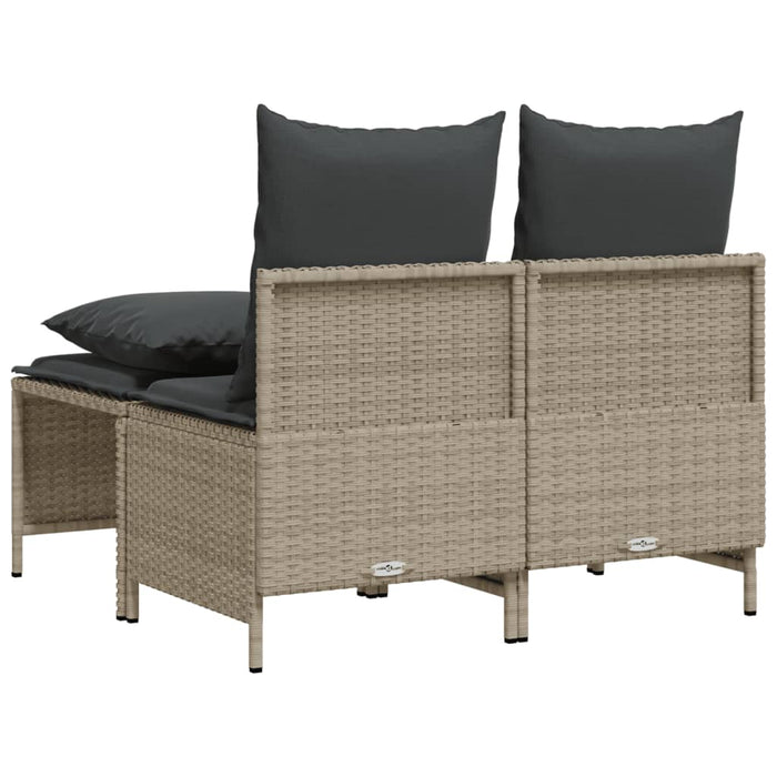 Set Divano da Giardino 4 pz con Cuscini-Sofa da Giardino-Divanetto da esterno Grigio Chiaro Polyrattan 885737