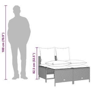 Set Divano da Giardino 4 pz con Cuscini-Sofa da Giardino-Divanetto da esterno Grigio Chiaro Polyrattan 885737