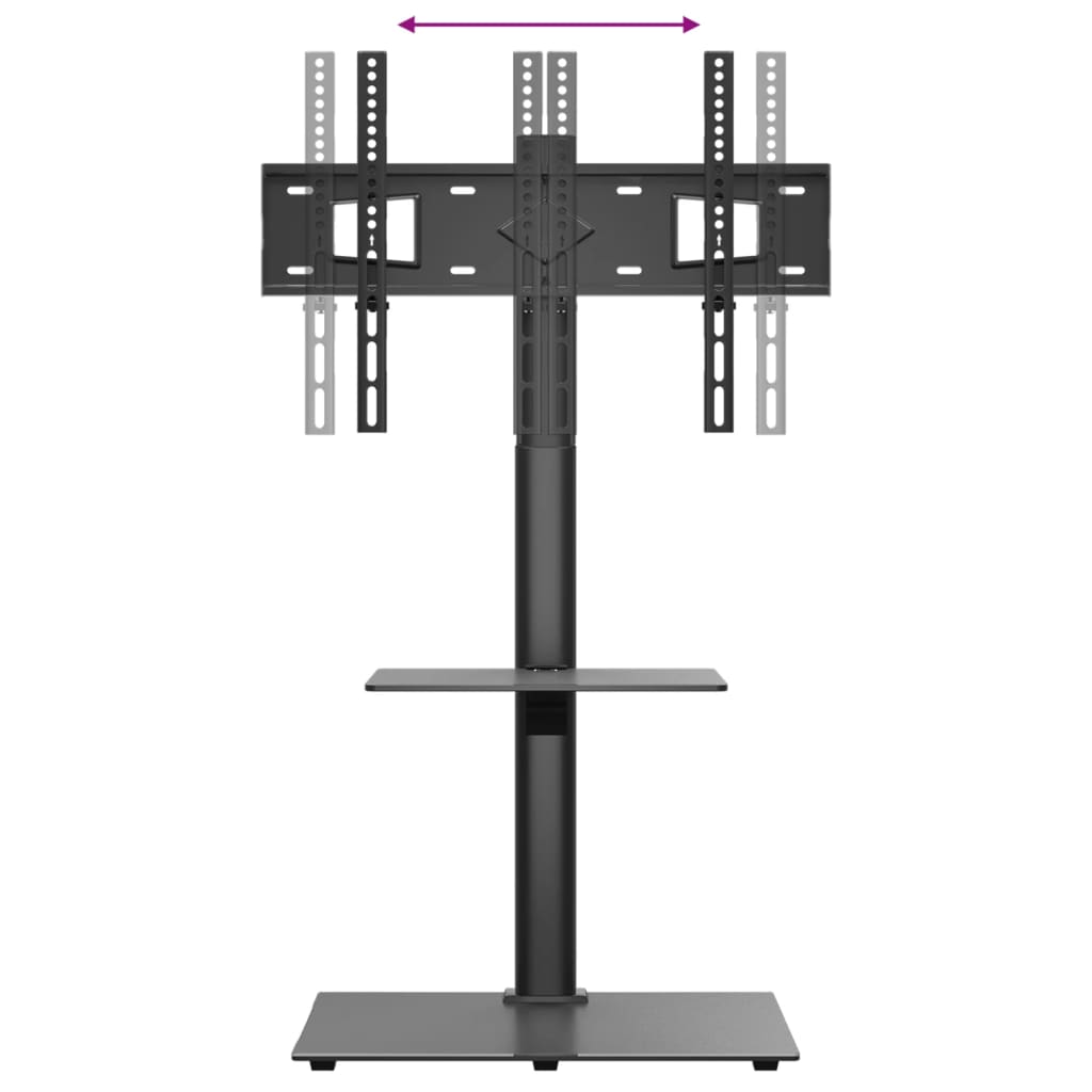 Supporto TV Angolare 2 Ripiani per 32-65 Pollici Nero 379566
