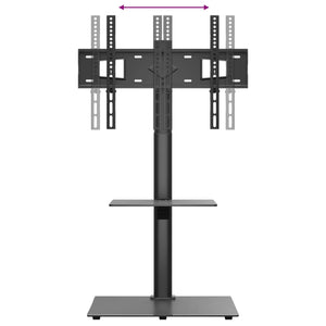 Supporto TV Angolare 2 Ripiani per 32-65 Pollici Nero 379566