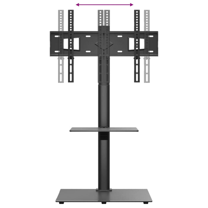 Supporto TV Angolare 2 Ripiani per 32-65 Pollici Nero 379566