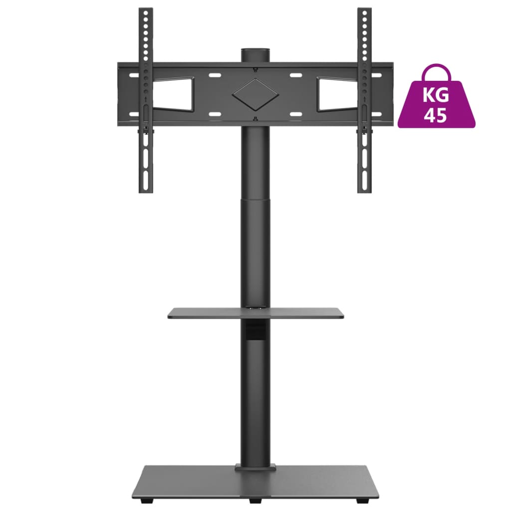 Supporto TV Angolare 2 Ripiani per 32-65 Pollici Nero 379566