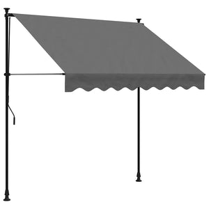 Tenda da Sole Retrattile Antracite 200x150 cm Tessuto e Acciaio