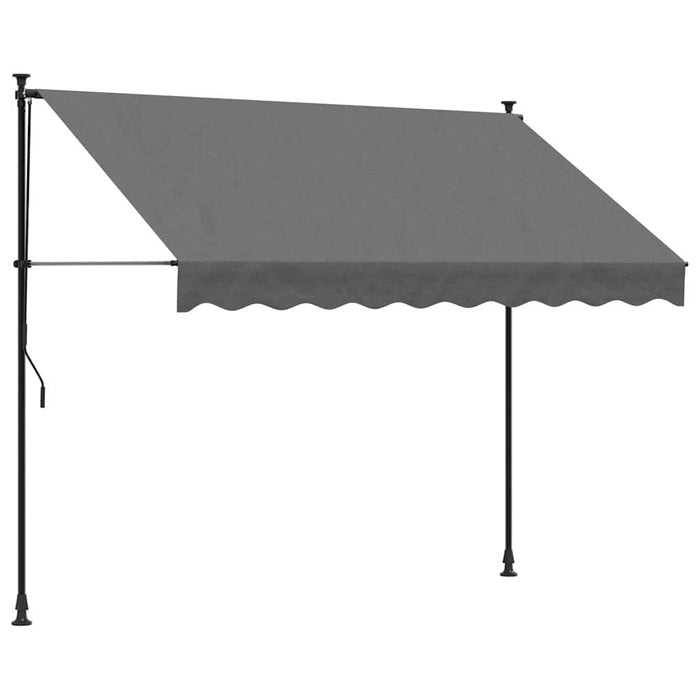 Tenda da Sole Retrattile Antracite 250x150 cm Tessuto e Acciaio 368739