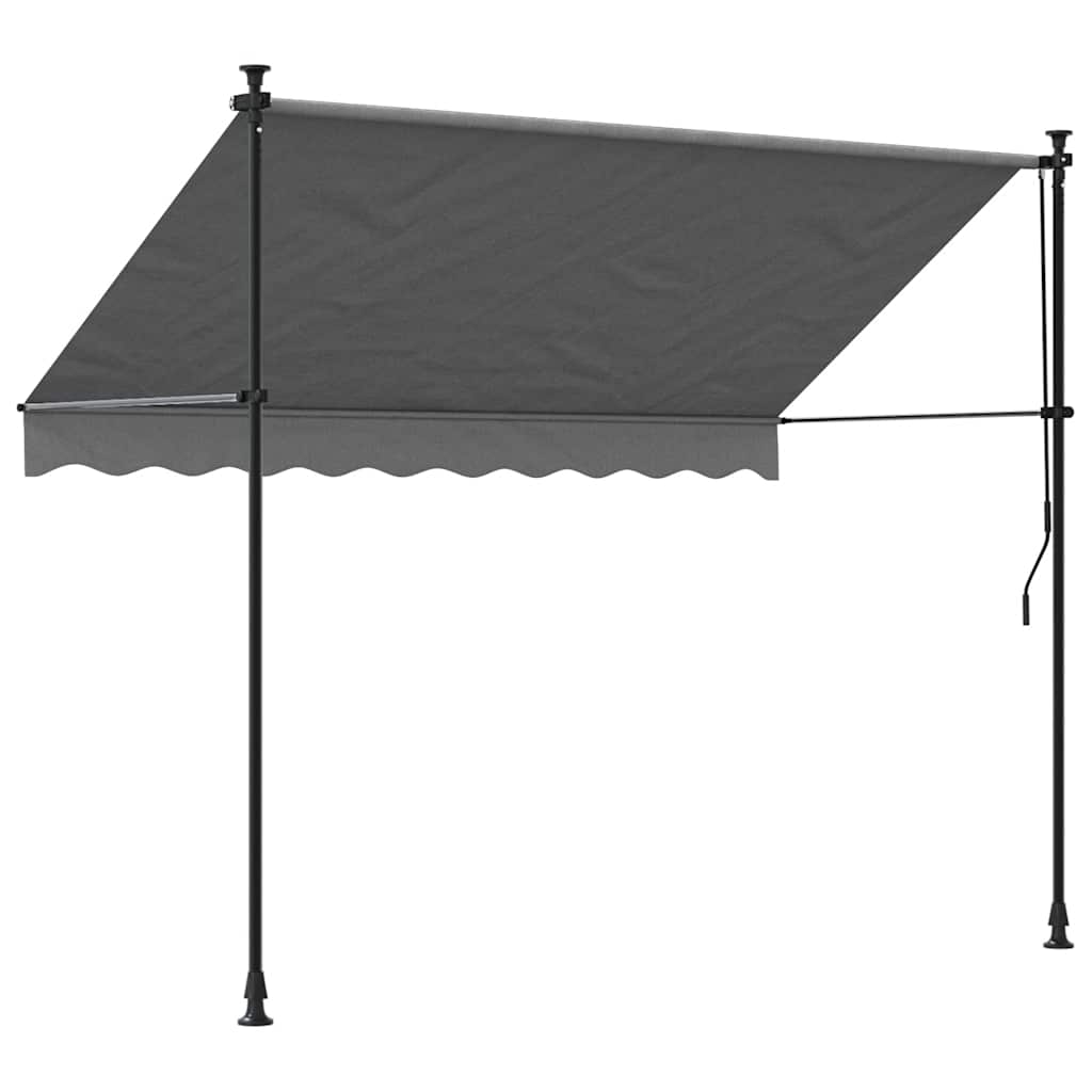 Tenda da Sole Retrattile Antracite 250x150 cm Tessuto e Acciaio 368739
