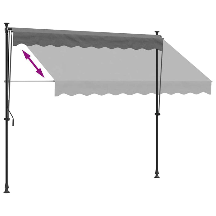 Tenda da Sole Retrattile Antracite 250x150 cm Tessuto e Acciaio 368739