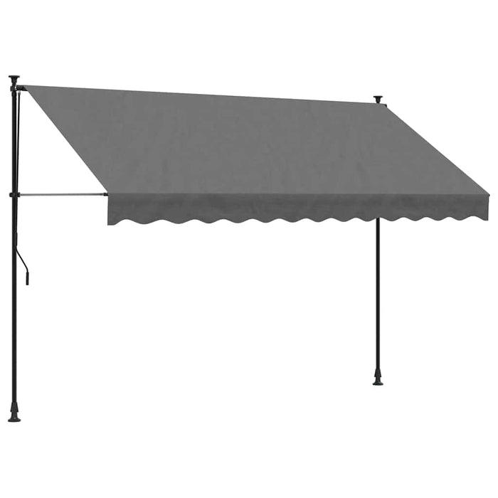 Tenda da Sole Retrattile Antracite 300x150 cm Tessuto e Acciaio 368740