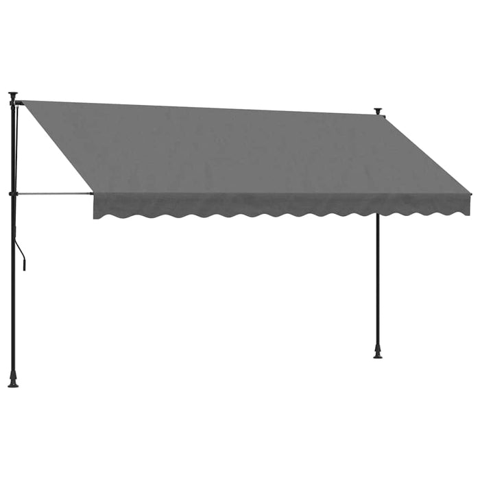 Tenda da Sole Retrattile Antracite 350x150 cm Tessuto e Acciaio 368741