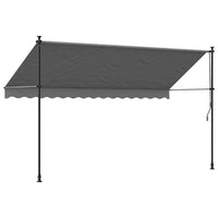 Tenda da Sole Retrattile Antracite 350x150 cm Tessuto e Acciaio 368741