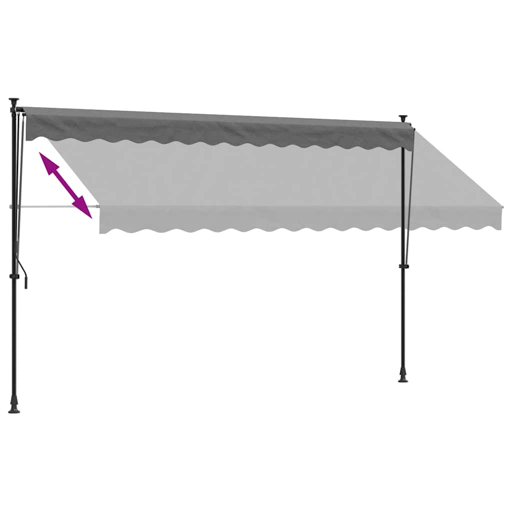 Tenda da Sole Retrattile Antracite 350x150 cm Tessuto e Acciaio 368741