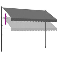 Tenda da Sole Retrattile Antracite 350x150 cm Tessuto e Acciaio 368741