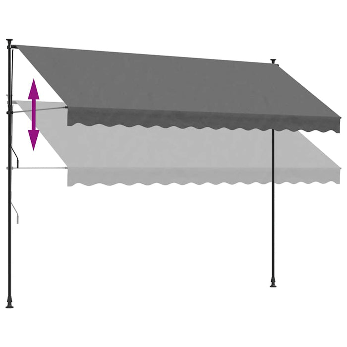 Tenda da Sole Retrattile Antracite 350x150 cm Tessuto e Acciaio 368741