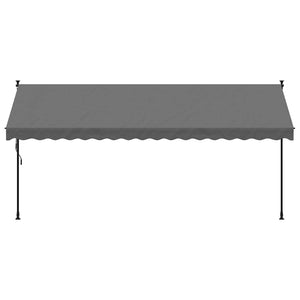 Tenda da Sole Retrattile Antracite 400x150 cm Tessuto e Acciaio 368742
