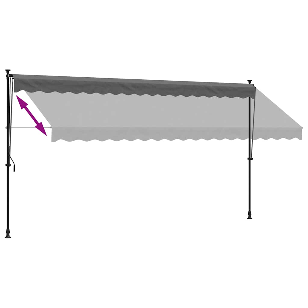 Tenda da Sole Retrattile Antracite 400x150 cm Tessuto e Acciaio 368742