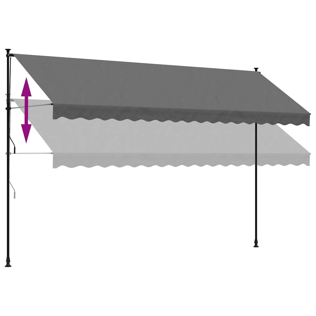 Tenda da Sole Retrattile Antracite 400x150 cm Tessuto e Acciaio 368742