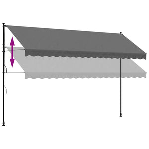 Tenda da Sole Retrattile Antracite 400x150 cm Tessuto e Acciaio 368742