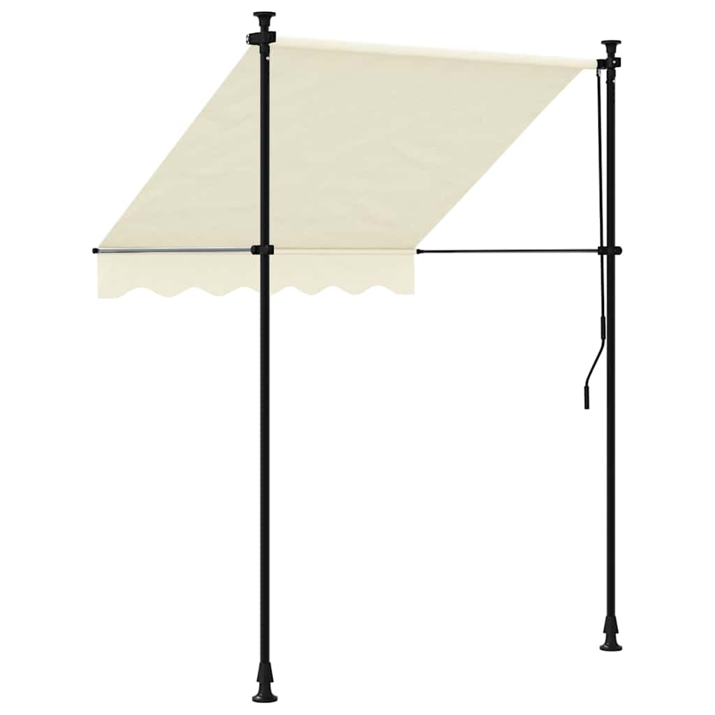 Tenda da Sole Retrattile Crema 150x150 cm in Tessuto e Acciaio