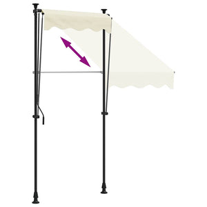 Tenda da Sole Retrattile Crema 150x150 cm in Tessuto e Acciaio 368744