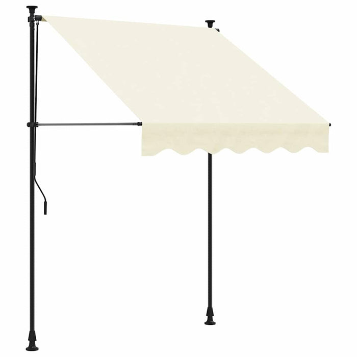 Tenda da Sole Retrattile Crema 200x115 cm in Tessuto e Acciaio 368745