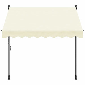 Tenda da Sole Retrattile Crema 200x115 cm in Tessuto e Acciaio 368745