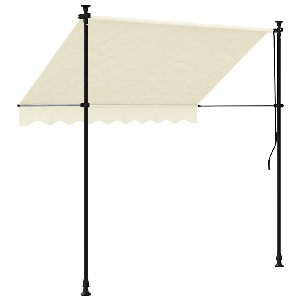 Tenda da Sole Retrattile Crema 200x115 cm in Tessuto e Acciaio 368745