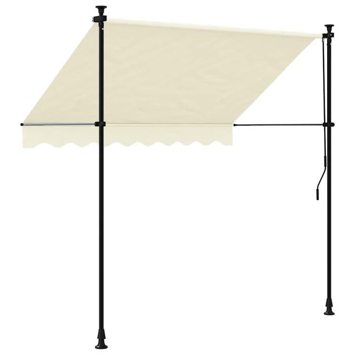 Tenda da Sole Retrattile Crema 200x115 cm in Tessuto e Acciaio 368745