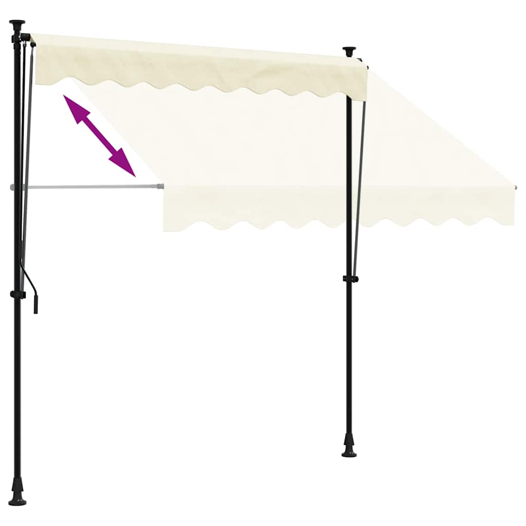 Tenda da Sole Retrattile Crema 200x150 cm in Tessuto e Acciaio