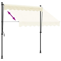 Tenda da Sole Retrattile Crema 200x150 cm in Tessuto e Acciaio