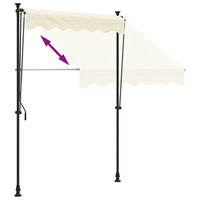 Tenda da Sole Retrattile Crema 200x115 cm in Tessuto e Acciaio 368745