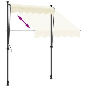 Tenda da Sole Retrattile Crema 200x115 cm in Tessuto e Acciaio 368745