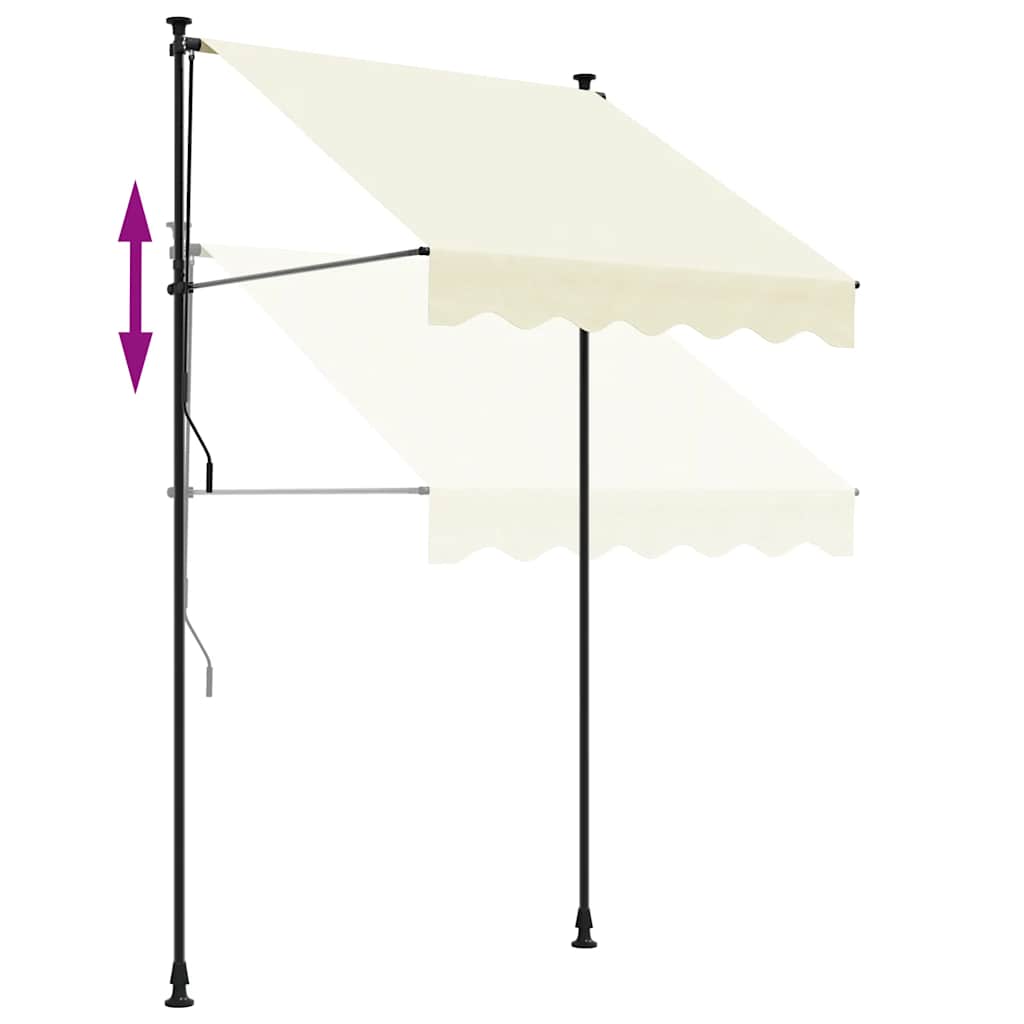 Tenda da Sole Retrattile Crema 200x115 cm in Tessuto e Acciaio 368745